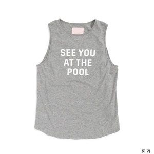 ban.do grey tank top see you at the pool size s